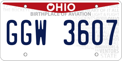 OH license plate GGW3607