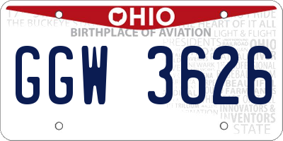 OH license plate GGW3626