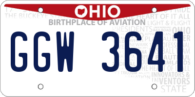 OH license plate GGW3641