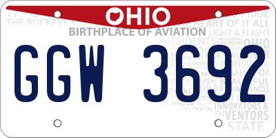 OH license plate GGW3692
