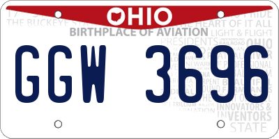 OH license plate GGW3696
