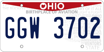 OH license plate GGW3702