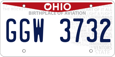 OH license plate GGW3732