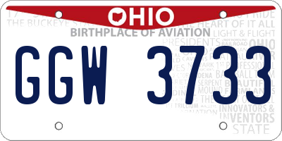 OH license plate GGW3733