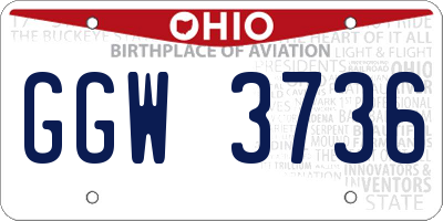 OH license plate GGW3736