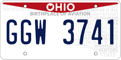 OH license plate GGW3741