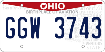 OH license plate GGW3743