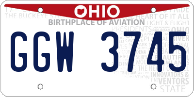 OH license plate GGW3745