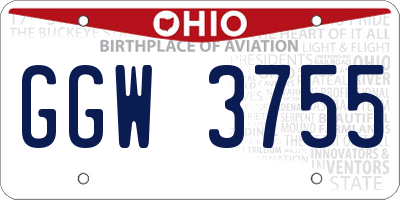 OH license plate GGW3755