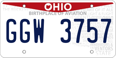 OH license plate GGW3757