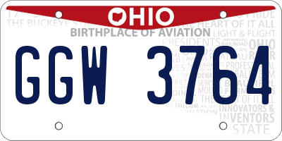 OH license plate GGW3764