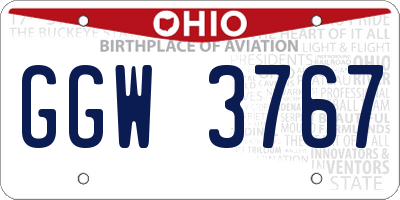 OH license plate GGW3767
