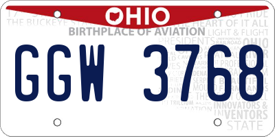 OH license plate GGW3768