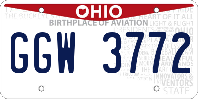 OH license plate GGW3772