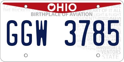 OH license plate GGW3785