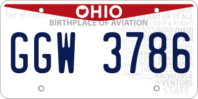 OH license plate GGW3786