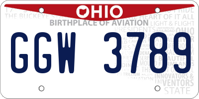 OH license plate GGW3789
