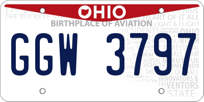 OH license plate GGW3797
