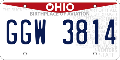 OH license plate GGW3814