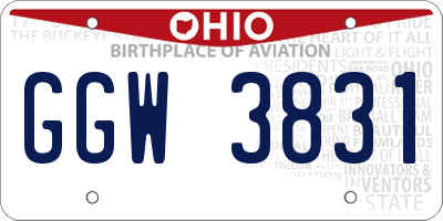 OH license plate GGW3831