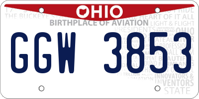 OH license plate GGW3853