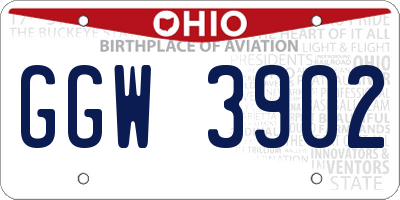 OH license plate GGW3902