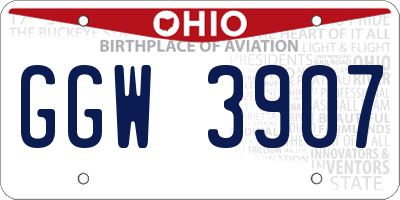 OH license plate GGW3907