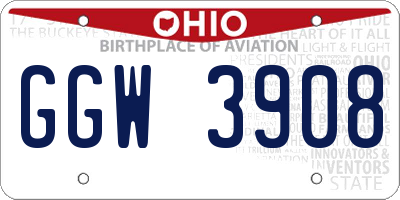 OH license plate GGW3908