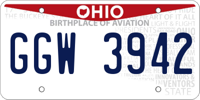 OH license plate GGW3942
