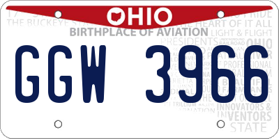 OH license plate GGW3966