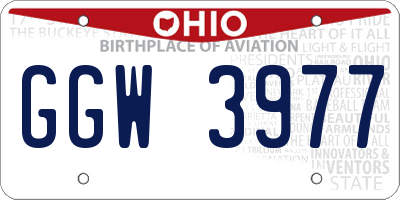 OH license plate GGW3977