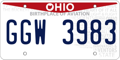OH license plate GGW3983
