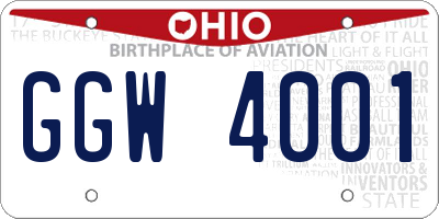 OH license plate GGW4001