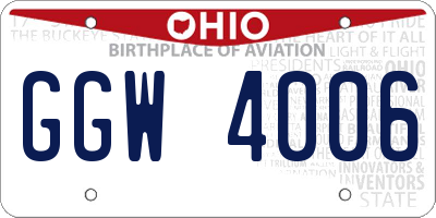 OH license plate GGW4006