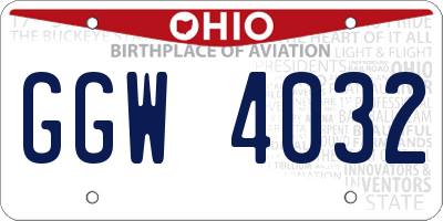 OH license plate GGW4032