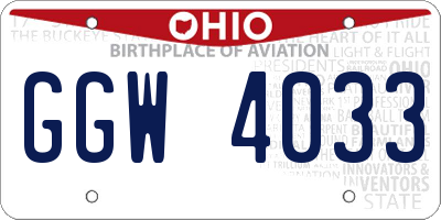 OH license plate GGW4033