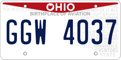 OH license plate GGW4037
