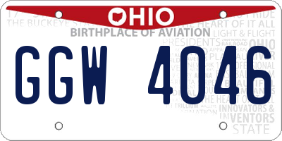 OH license plate GGW4046