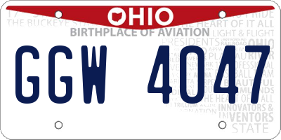 OH license plate GGW4047