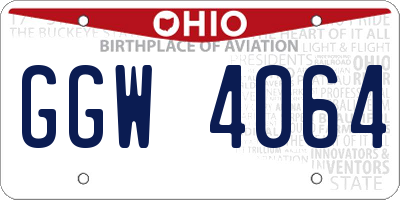 OH license plate GGW4064