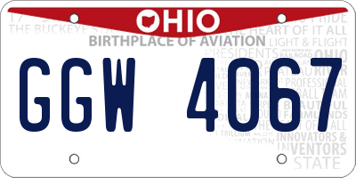 OH license plate GGW4067