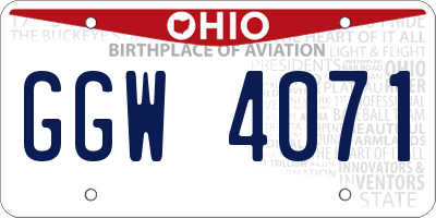 OH license plate GGW4071