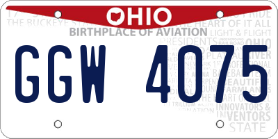 OH license plate GGW4075