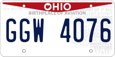 OH license plate GGW4076