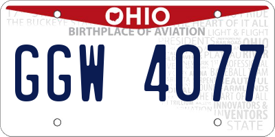 OH license plate GGW4077