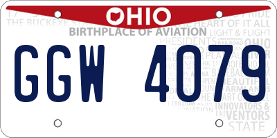 OH license plate GGW4079