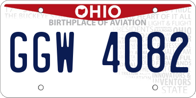 OH license plate GGW4082