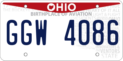 OH license plate GGW4086