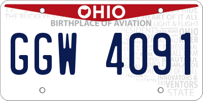 OH license plate GGW4091