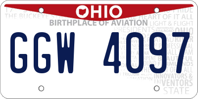 OH license plate GGW4097